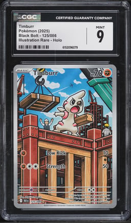 2025 Pokemon Scarlet & Violet Black Bolt IR Timburr #125 CGC 9 MINT