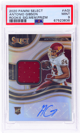 2020 Panini Select Rookie Signature Memorabilia Prizm Antonio Gibson #27 151/199 PSA 9