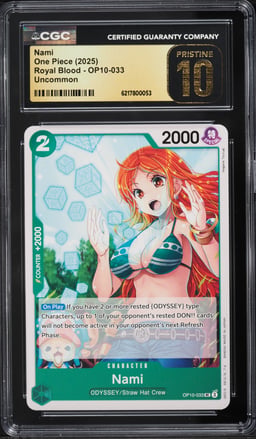 2025 One Piece Royal Blood Nami #OP10-033 CGC 10 PRISTINE