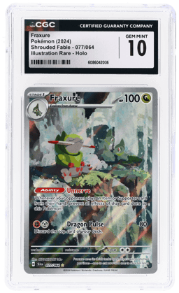 2024 Pokemon Scarlet and Violet Shrouded Fable Illustration Rare Fraxure #77 CGC 10