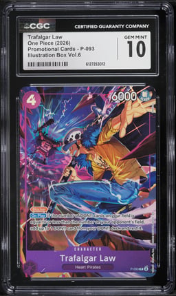 2026 One Piece Promo Illustration Box Vol. 6 Alt Art Trafalgar Law #P-093 CGC 10 GEM MINT