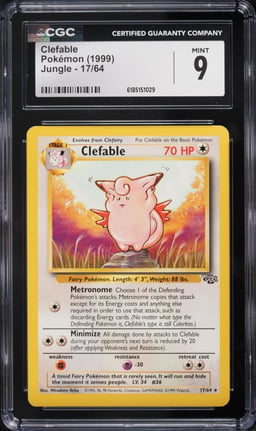1999 Pokemon Jungle Clefable #17 CGC 9 MINT