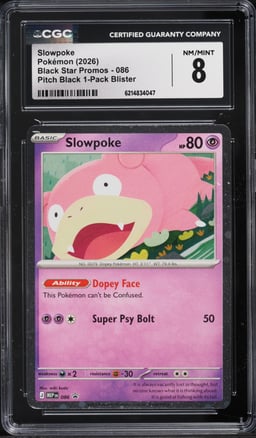 2026 Pokemon Mega Evolution Promo Pitch Black Slowpoke #86 CGC 8 NM-MT