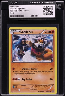 2014 Pokemon XY Furious Fists Holo Landorus #58 CGC AUTH