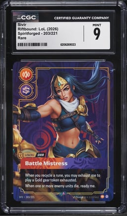 2026 Riftbound League Of Legends LoL Spiritforged Sivir #203 CGC 9 MINT