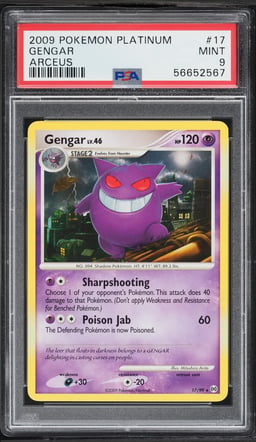 2009 Pokemon Platinum Arceus Gengar #17 PSA 9 MINT
