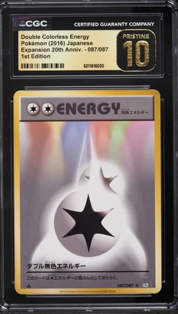 2016 Pokemon Expansion 20th Anniv. 1st Edition Double Colorless Energy #087 CGC 10 PRISTINE
