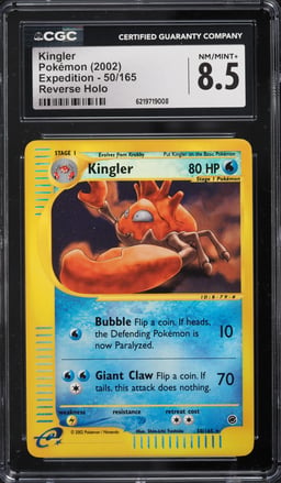 2002 Pokemon Expedition Reverse Holo Kingler #50 CGC 8.5 NM-MT+