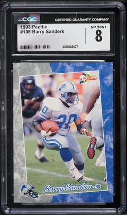 1993 Pacific Barry Sanders #106 CGC 8 NM-MT