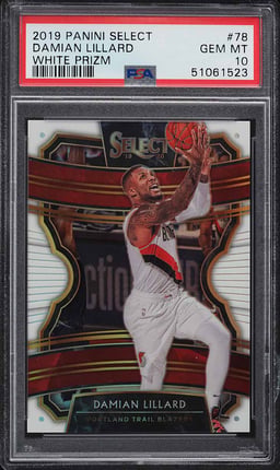 2019 Select Concourse White Prizm Damian Lillard /149 #78 PSA 10 GEM MINT