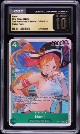 2026 One Piece The Azure Sea's Seven Super Rare Nami #OP14-031 CGC 10 PRISTINE