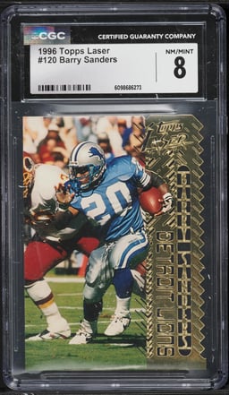 1996 Topps Laser Die-Cut Barry Sanders #120 CGC 8 NM-MT
