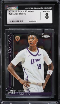 2025 Topps Chrome Ace Bailey ROOKIE #255 CGC 8 NM-MT