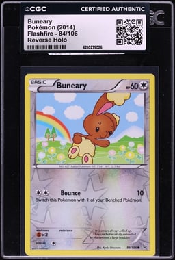 2014 Pokemon Flashfire Reverse Holo Buneary #84 CGC AUTH
