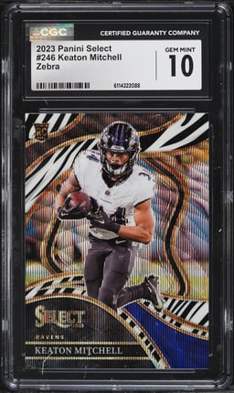 2023 Select Club Level Zebra Keaton Mitchell ROOKIE #246 CGC 10 GEM MINT