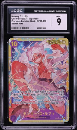 2024 One Piece Japanese Premium Booster Best SEC Monkey D. Luffy #OP05-119 CGC 9 MINT