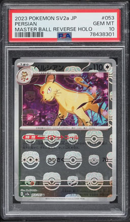 2023 Pokemon Japanese Scarlet & Violet 151 Master Ball Reverse Holo Persian #53 PSA 10 GEM MINT