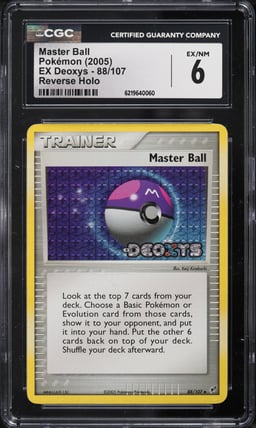 2005 Pokemon EX Deoxys Reverse Holo Master Ball #88 CGC 6 EXMT