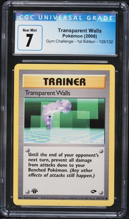 2000 Pokemon Gym Challenge 1st Edition Transparent Walls #125 CGC 7 NRMT
