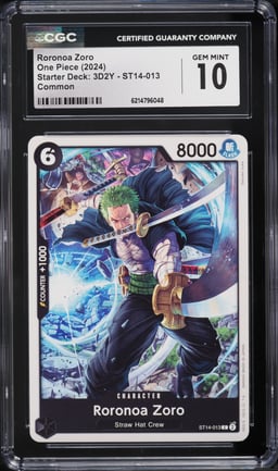 2024 One Piece Starter Deck 3D2Y Roronoa Zoro #ST14-013 CGC 10 GEM MINT