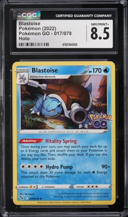 2022 Pokemon Sword & Shield GO Holo Blastoise #17 CGC 8.5 NM-MT+