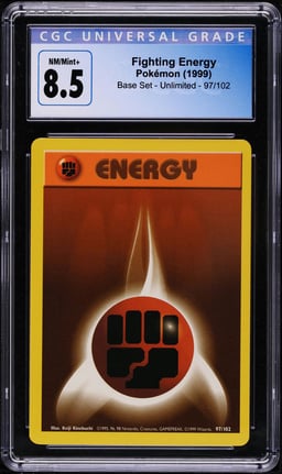 1999 Pokemon Base Set Fighting Energy #97 CGC 8.5 NM-MT+