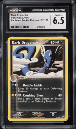 2004 Pokemon EX Team Rocket Returns Dark Dragonair #32 CGC 6.5 EXMT+
