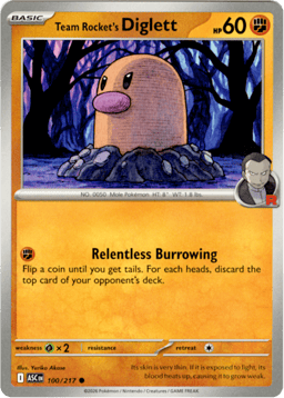 2026 Team Rocket's Diglett #100 Ascended Heroes