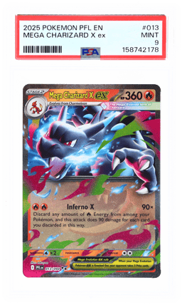 2025 Pokemon Mega Evolution Phantasmal Flames Mega Charizard X Ex #013 PSA 9