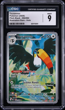 2026 Pokemon Mega Evolution Pitch Black IR Toucannon #94 CGC 9 MINT