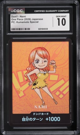 2026 One Piece Japanese Premium Collection Kumamoto Special Don!! Nami CGC 10 GEM MINT