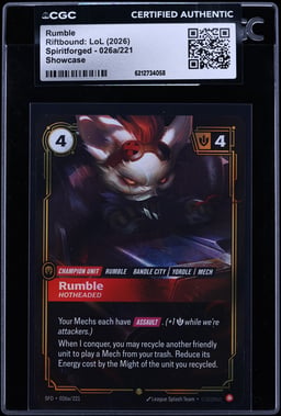2026 Riftbound League Of Legends LoL Spiritforged Showcase Rumble #026a CGC AUTH