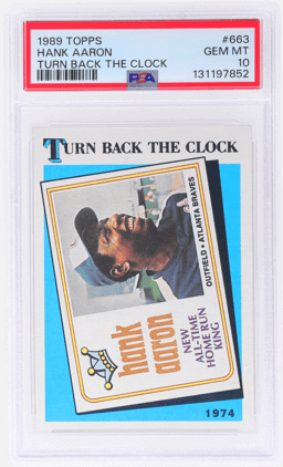 1989 Topps Turn Back the Clock Hank Aaron #663 PSA 10