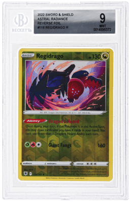 2022 Pokemon Sword and Shield Astral Radiance Reverse Holo Regidrago #118 BGS 9