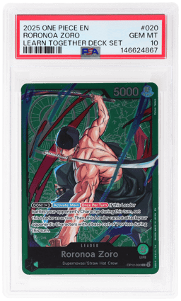 2025 One Piece Learn Together Deck Set Roronoa Zoro #OP12-020 PSA 10