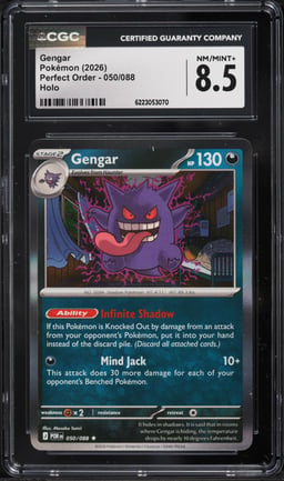 2026 Pokemon Mega Evolution Perfect Order Holo Gengar #50 CGC 8.5 NM-MT+