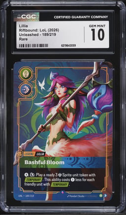 2026 Riftbound: League Of Legends Unleashed Lillia #189 CGC 10 GEM MINT