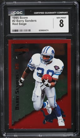 1995 Score Red Siege Barry Sanders #2 CGC 8 NM-MT