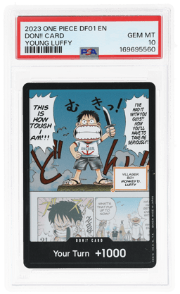 2023 One Piece Goods Devil Fruits Collection Volume 1 Young Luffy Don Card PSA 10
