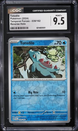 2024 Pokemon Scarlet & Violet Temporal Forces Reverse Holo Totodile #39 CGC 9.5 MINT+