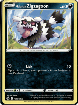 2021 Galarian Zigzagoon #159 Fusion Strike