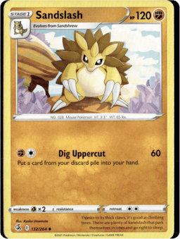 2021 Sandslash #132 Fusion Strike