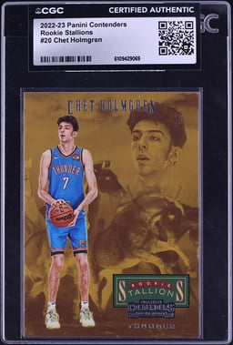 2022 Panini Contenders Stallions Chet Holmgren ROOKIE #20 CGC AUTH
