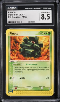 2003 Pokemon EX Dragon Pineco #71 CGC 8.5 NM-MT+