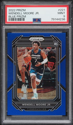 2022 Panini Prizm Blue Wendell Moore Jr. ROOKIE /199 #221 PSA 9 MINT