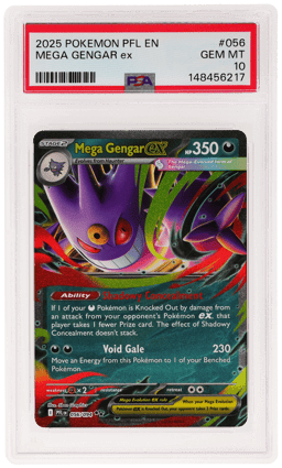 2025 Pokemon Mega Evolution Phantasmal Flames Mega Gengar Ex #056 PSA 10