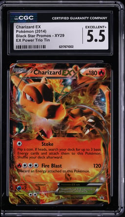 2014 Pokemon XY Promo Ex Power Trio Tin Charizard EX #XY29 CGC 5.5 EX+
