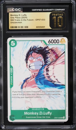 2024 One Piece 500 Years In The Future Monkey D. Luffy #OP07-033 CGC 10 PRISTINE