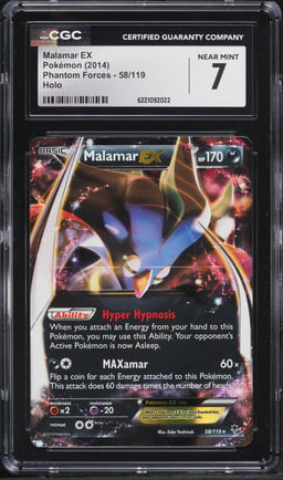 2014 Pokemon XY Phantom Forces Holo Malamar EX #58 CGC 7 NRMT