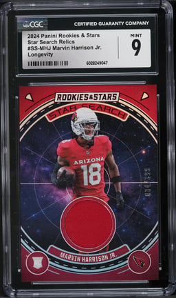 2024 Panini R & S Search Longevity Marvin Harrison Jr. RC PATCH /399 CGC 9 MINT